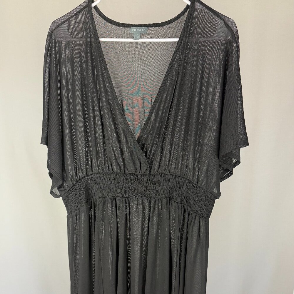 Sheer black beach cover up dress Torrid 2X